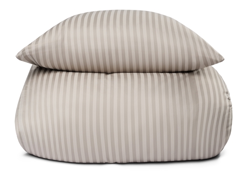 Billede af Sengetøj i 100% Bomuldssatin - King Size sengesæt 240x220 cm - Sand ensfarvet sengelinned - Borg Living hos Shopdyner.dk